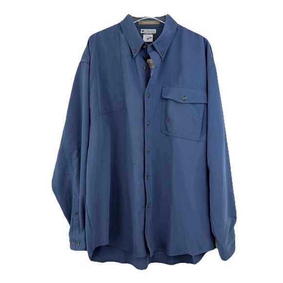 NEW COLUMBIA RIVER LODGE LOG SPLITTER LONG SLEEVE SHIRT Blue Lake Men‎ XXL HUNT - Picture 1 of 13